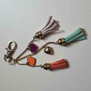 Colorful Tassel Heart Keychain